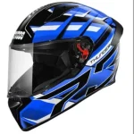 Studds Thunder D6 Full Face Helmet with Clear Visor Glossy Black Blue N5 - Image 4